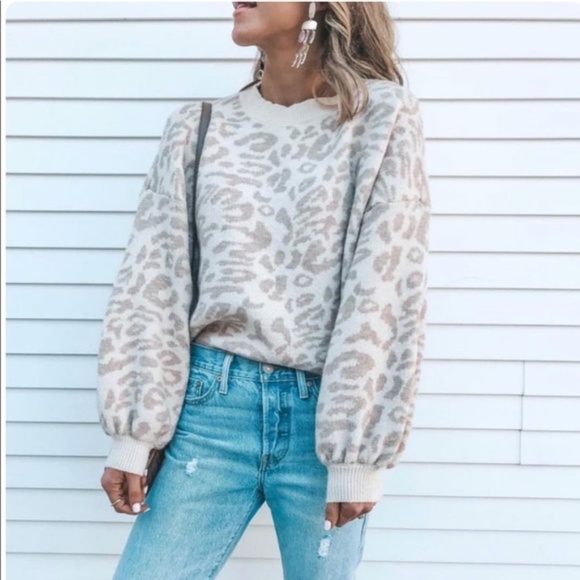 goodnight macroon Sweaters - Goodnight Macroon Kanya Leopard Print Sweater L/XL
